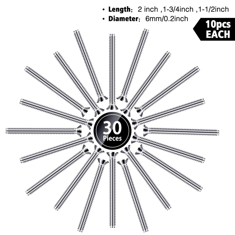 Ripeng 30 Pieces Extra Long Outlet Screws Machine Long Electrical
