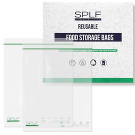 SPLF 15 Pack Reusable Gallon Freezer Bags Dishwasher Microwave Safe, 1 Gallon BPA Free Leakproof Food Storage Bags, Silicone Free Containers for Meal Prep, Fridge Kitchen Organization