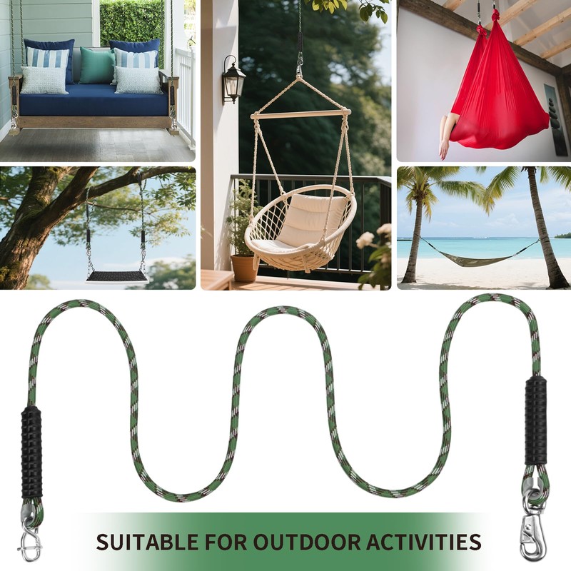 Adjustable Tree Swing Ropes Heavy Duty Hammock 7.25Ft(87"),360°Rotation Tree Swings