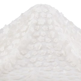 MAYJOYDIY 1.8m Beige 3D Flower Mesh Lace Fabric 166cm Embroidered Floral Lace Fabric Flower Tablecloth Wedding Tulle Fabric for Wedding Dress Evening Dress Costume Curtain Home Decor