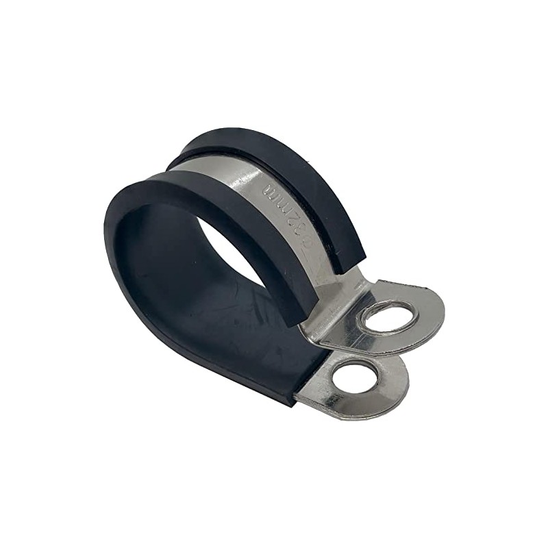 Lumonic 32 mm pipe clamps with rubber insert, stainless steel