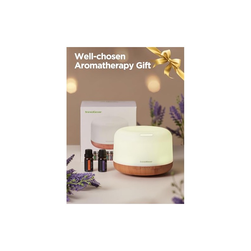 InnoGear Aromatherapy Diffuser & 10 Essential Oils Set, 500ml Essential
