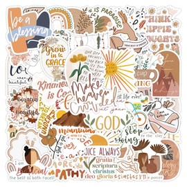 Pack of 50 Boho Stickers for Laptop Phone Scrapbook Skateboard Suitcase Guitar Aesthetic Vintage Waterproof Sticker Set for Children Teenagers Adults (B)