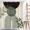Dark Green Boho Shower Curtain 60Wx72H Black Green Modern Bohemian