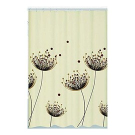 GMMH Shower Curtain Anti-Mould Effect Waterproof Bath Curtain with 12 Rings (Dandelion)