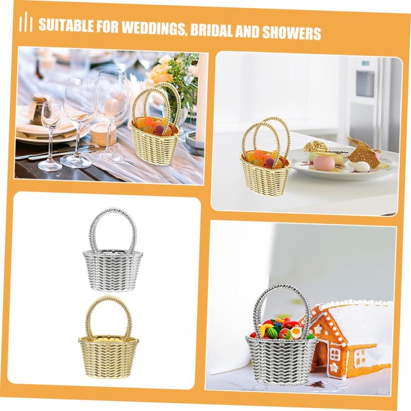 KOMBIUDA 24pcs Party Candy Baskets Elegant Storage Baskets for Weddings
