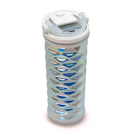 CRUSHMETRIC Crash Metric Tumbler, 16.5 fl oz (475 ml), Freezing, Deformation, Lid, Large Capacity Water Bottle, Stainless Steel, Holographic Tumbler, Holographic Gift, Certificate of Authenticity and Instruction Manual Included