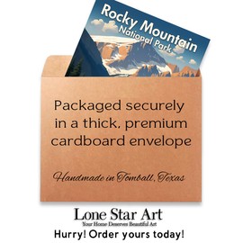 Rocky Mountain National Park Colorado 11x14 Unframed Poster: Snowy Peaks, Tranquil River, Grazing Deer, Verdant Grass, Beneath Cloud-Kissed Skies -Breathtaking Illustration of Alpine Wilderness Beauty