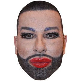 Harald Glöckler (Lipstick) Celebrity Mask, Flat Card Face, Fancy Dress Mask