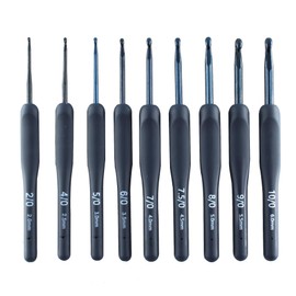 YUYUDEHM 9PCS Navy Crochet Hooks Ergonomic Soft Grip Crochet Hook Set, 2.0-6.0mm Crochet Kit