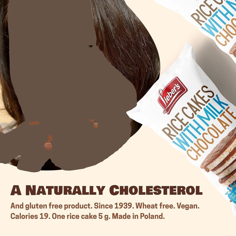 LIEBERS Kosher Certified Dairy Italian Milk Chocolate Rice Cakes, Gluten
