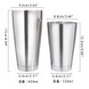 WOMLEX Boston Cocktail Shaker 820ml and 550ml (Silver)