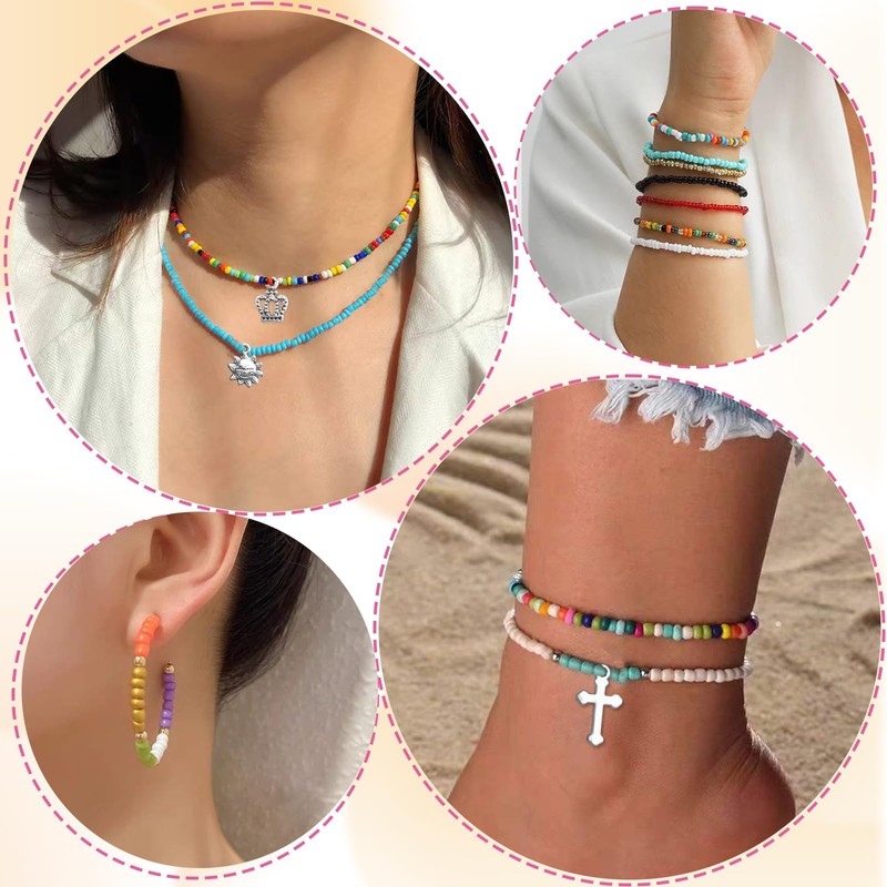 HavaCue 11365 Pieces Beads for Bracelets, 3 mm, 24 Colourful