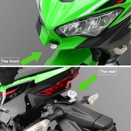 Motorcycle Accessories Navigation Bracket Front/Rear DVR Data Logger Fit for Kawasaki Ninja 400 Ninja400 2018-2024 (Front+Rear)