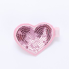 Peppercorn Kids Girls Sequin Heart Hair Clip - Light Pink