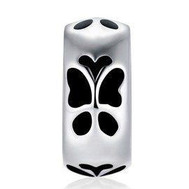 LOVANS 2 PCS 925 Sterling Silver Rubber Spacer Stopper Bead for Bracelets Jewelry Gift for Women Girls (Silver Butterfly)