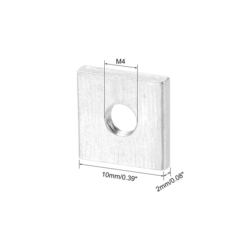 uxcell Square Nuts, M4x10mmx2mm Zinc-Plated Metric Coarse Thread Assortment Kit,
