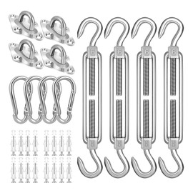 Quorvax Shade Sail Hardware Kit 6 Inch - Heavy-Duty Stainless Steel (304 Grade Anti-Rust) - for Rectangle, Triangle, Square Shade Sails - Outdoor Installation for Patio, Lawn, Garden