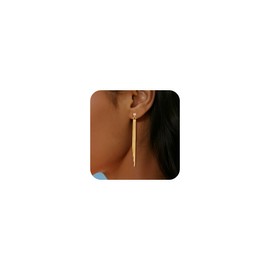 Gold Dangle Earrings for Women Long Tassel Threader Sparkly Dangling Dangly Chain Chandelier Dangle Drop Prom Gold Earrings