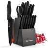 Kitchen Gift 15-Piece Black High Carbon Chef Steak Meat Cutting