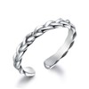 SNORSO Adjustable Sterling Silver Stacking Midi Ring Braid Twist Knuckle Rings for Women