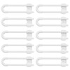 (10 pack white) 4 button Cabinet Locks, U-Shaped Proofing Drawers