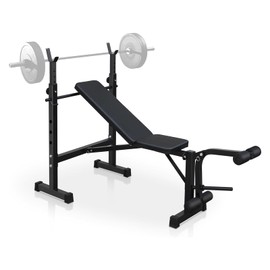 Adjustable Weight Bench, Olympic Workout Bench, Bench Press Set with Squat Rack and Barbell Rack, Versatile Strength Training Equipment for Home Gym (Black-3)