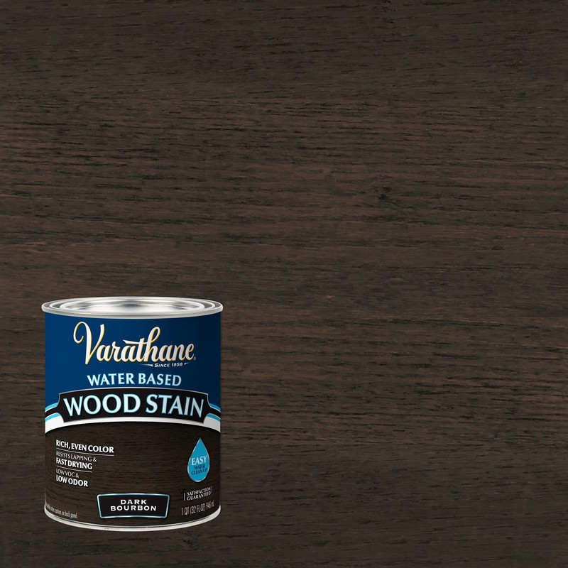 Varathane 384357 Water Based Wood Stain, Quart, Dark Bourbon