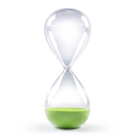 SWISSELITE Hourglass Sand Timers, Hourglass Sand Clock Inspired Glass for Home, Desk, Office Decor (8Inch-30Mins Macaw Green)