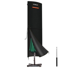 HEIMUNI Garden Parasol Covers Waterproof, Patio Umbrella Cover fit 3 to 4,5m Diameter Cantilever Parasol, Garden Umbrella Cover with Rod, Parasol Covers Waterproof Large Umbrella Cover, 250x64/64cm