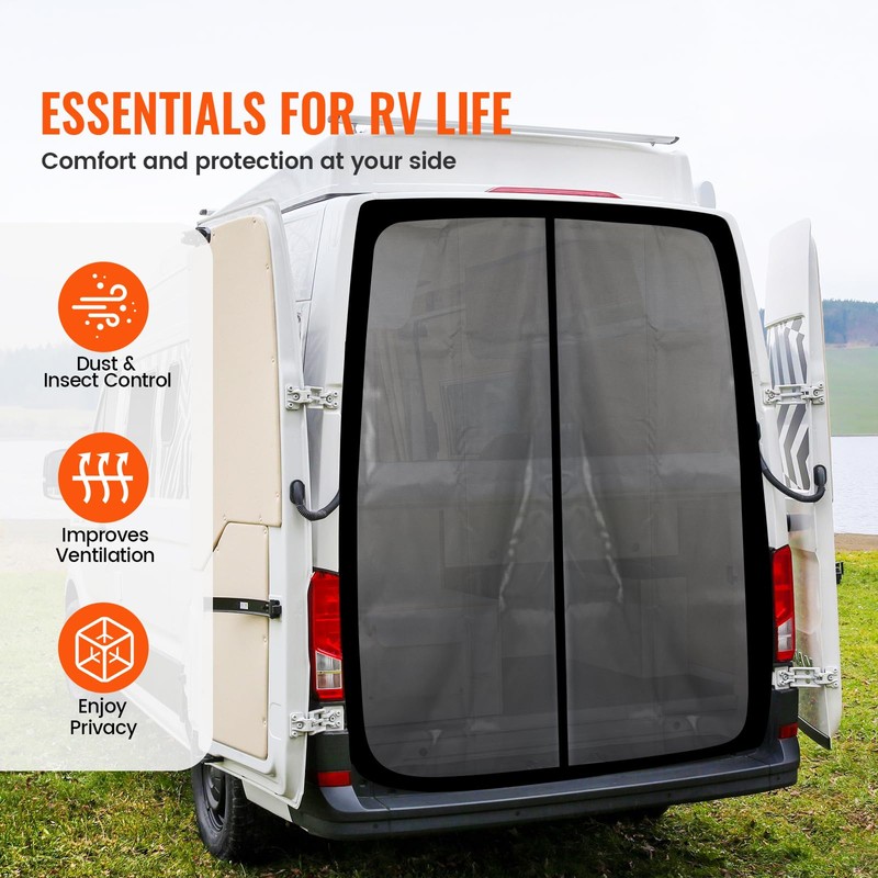 LFGUD 65''H x 65''W Van Bug Screen Universal Size Rear