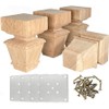 Mysummer 4PCS 2 Inch Wooden Unpainted Furniture Legs with Mounting