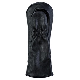 Golf Club Covers – Premium Leather Driver Headcover, Fairway Wood, 3 Wood, Hybrid, Fits Mallet Blade Putter Head Covers (Blackout, 5 Wood)