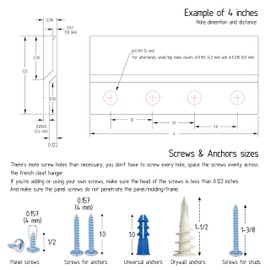 French Cleat Hanger 26 Inch - 2 Pack - Picture, Mirror, Whiteboard, Pallet or Panel Interlocking Wall Mounting Bracket - Aluminum Z Bar Clip Hanger Supports 120 lbs