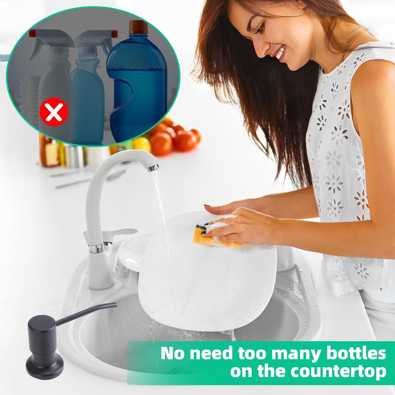 Soap Dispenser for Kitchen Sink, Built in Sink Soap Dispenser,