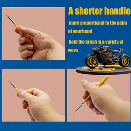 Himmlfel Fine Detail Brush Set, 6 Professional Miniature Model Making Brush Set for Citadel, Warhammer 40K, Miniatures Model, Tamiya, Complex Terrain, Painted Details, Acrylic, Watercolour, Oil,