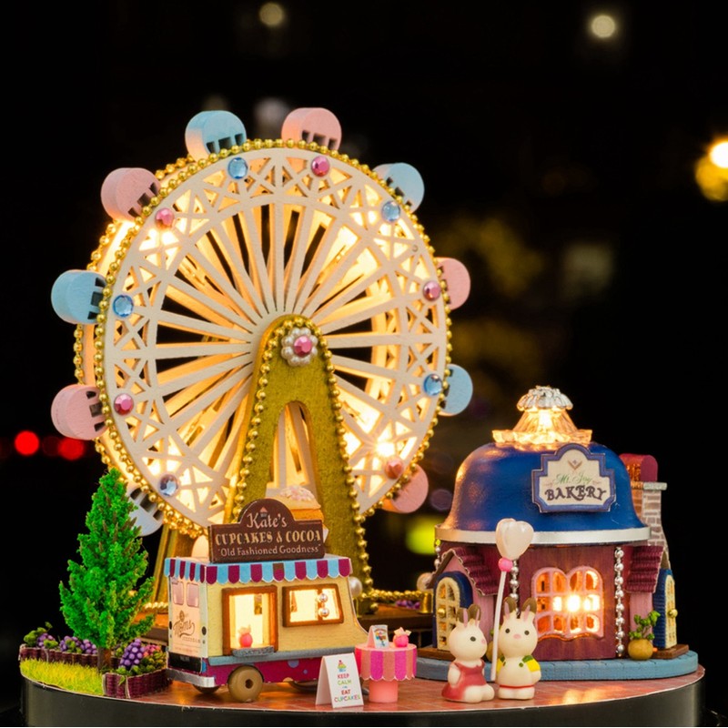DIY Handcraft Buildings Mini House Kit with LED Lights Christmas