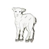 PinMart Cute White Lamb Farm Animal Enamel Lapel Pin