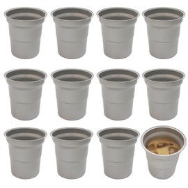 Heluok Aluminum Cups 16 OZ, Eco-Friendly and Recyclable Aluminum Cup, Lightweight Metal Cups, Reusable and Disposable Party Cups, Cold Drinking Coffee Cups - 12 Pieces, Silver