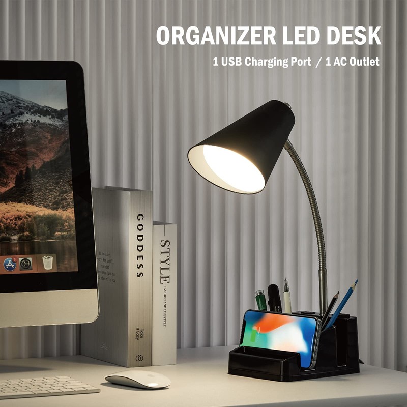 LED Desk Lamp with 1 USB Charging Port and 1