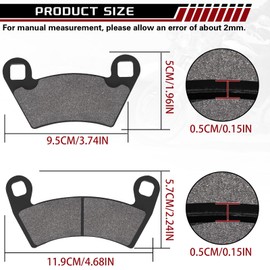 Front and Rear Brake Pads for Polaris Ranger 700 900 500 570 800 RZR XP 900 Ranger XP 700 800 900 Ranger Crew 500 570