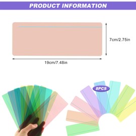 Reading Guide Highlight Strips, 8pcs Dyslexia Reading Ruler Strip Colored Dyslexia Overlays Bookmark Aids for Students Teacher Adults