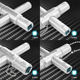 DURATECH 4 Way Sillcock Key Set, 1/4", 9/32", 5/16", 11/32", 2-Pack, for Valve, Faucet, and Spigots