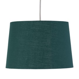 Dark Green Fabric with Gold Inner Easy Fit Light Shade/Lampshade for Ceiling Light or Table Lamps, 28cm Diameter