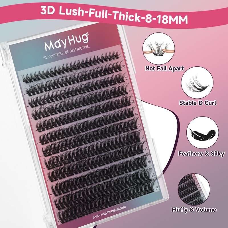 Mayhug False Eyelashes 144pcs Personal Use 3D Effect Eyelash Extensions