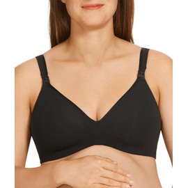 Berlei Women's Barely There Cotton Rich Maternity Bra, Black, 10DD