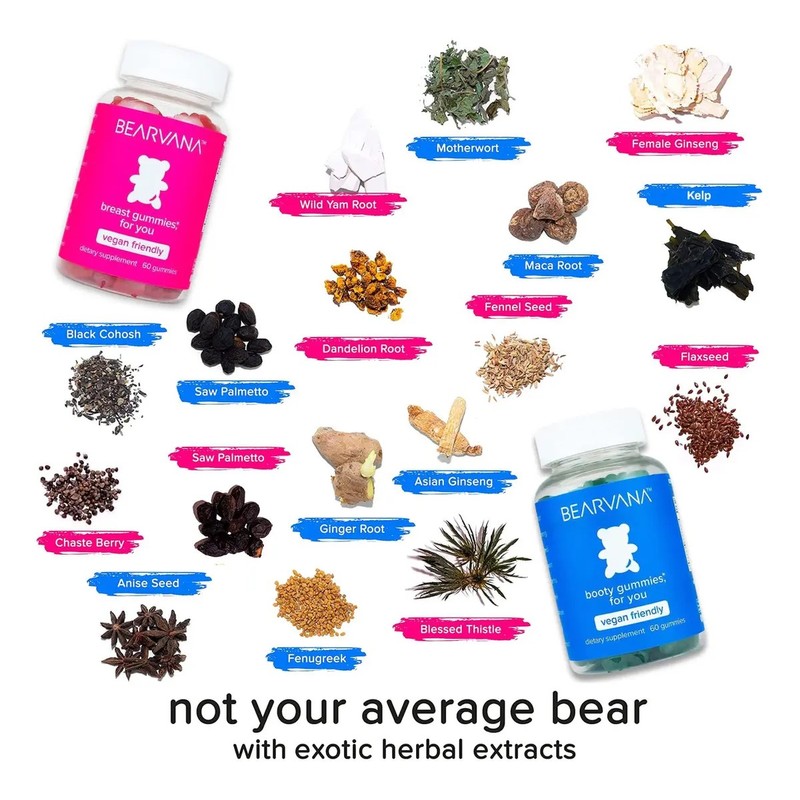 Bearvana Gomitas Soporte Glúteos Y Pecho 120 Unidades