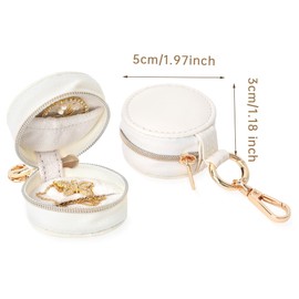 iSuperb Jewellery Storage Bag with Zip - Hanging for Backpack, Portable & Space-saving, 5.5 x 5.5 x 3.3 cm, Unisex Travel Organiser (Beige)