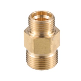 VekAuto Pressure Washer Connector, M18x1.5 to M22x1.5 Male Adapter Brass Screw Hose Connector Universal for Pressure Washers in Copper Tone