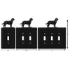 SWEN Products Labrador Metal Wall Plate Cover (Double Outlet, Black)